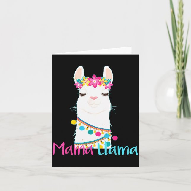 Mama Llama Funny Mother's Day Shirt For Women Mom  Karte (Vorderseite)