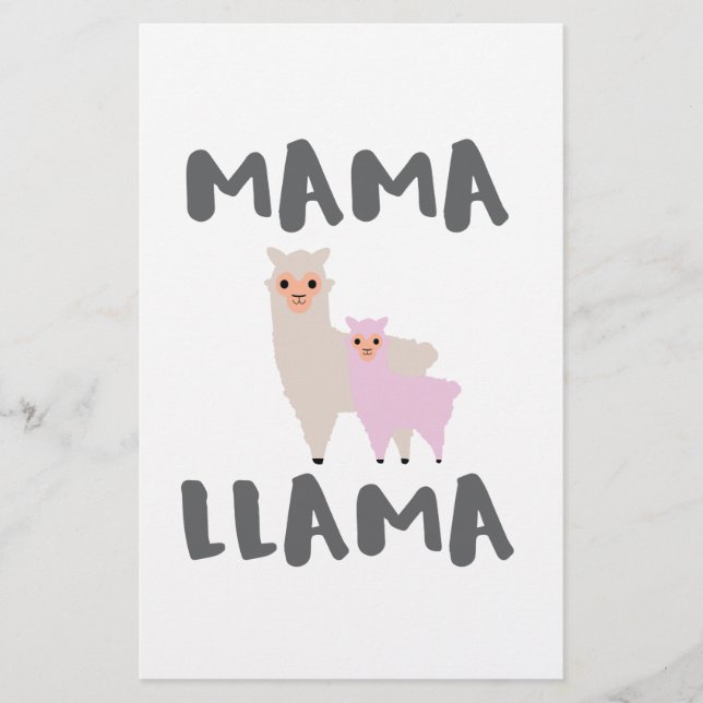 Mama Llama Mama Briefpapier (Vorderseite)