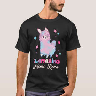 Mama Llama Mama des Geburtstags-Girl-Llamazing-Mom T-Shirt