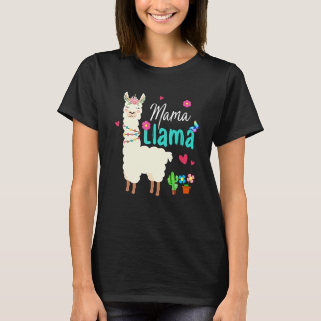 Mama Llama Mother's Day Women Mom Birthday T-Shirt (Vorderseite)