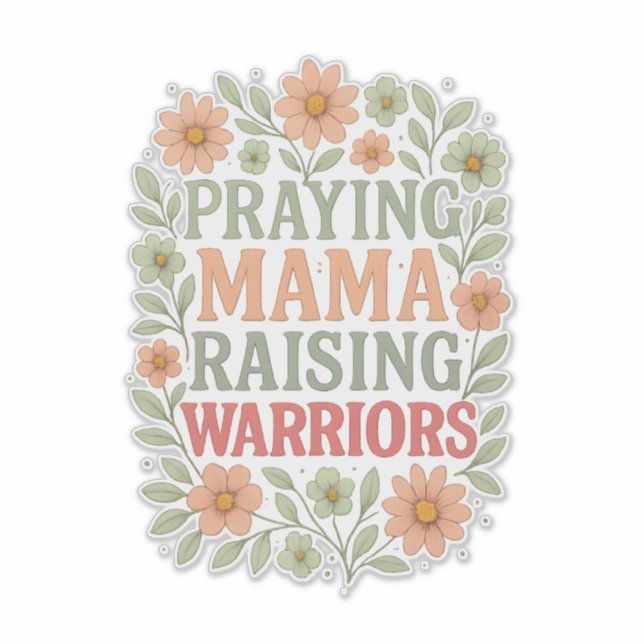 Mama loben Krieger Blumendruck Aufkleber (Vorderseite)