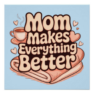 Mama Macht Alles Besser Cozy Typografie Poster