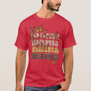 Mama Mama Butterfly Boho Mama Leopard Kuh Druckmot T-Shirt