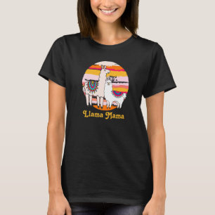 Mama Mama Llama Geburtstag Süße Tier Retro 1 T-Shirt