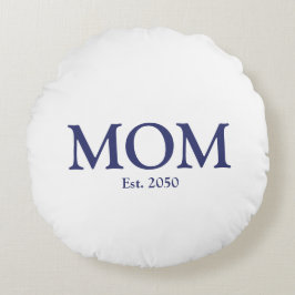 Mama marineblau, gebräuchliches Datum niedlich Rundes Kissen