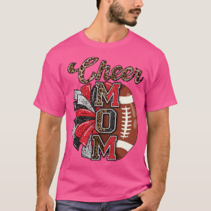 Mama Maroon Leopard Briefe Cheer Pom Poms3 T-Shirt
