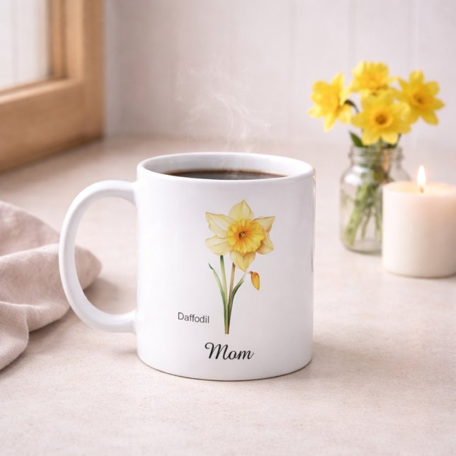 Mama März Geburtsblume Narzisse Kaffeetasse (Von Creator hochgeladen)