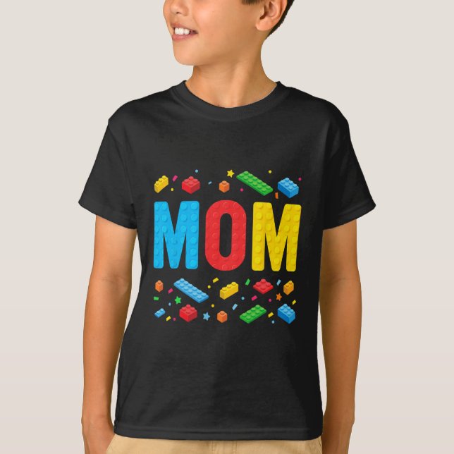 Mama Master Builder Gebäude Bricks Blocks Familie  T-Shirt (Vorderseite)