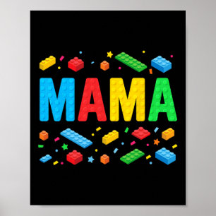 Mama Master Builder Gebäude Bricks Blocks Funny M Poster