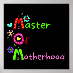 MAMA MASTER OF MOTHERHOOD lustiger Muttertag Poster