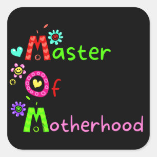 MAMA MASTER OF MOTHERHOOD lustiger Muttertag Quadratischer Aufkleber