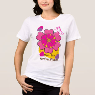 Mama mein Forever-Blumendesign Tri-Blend Shirt