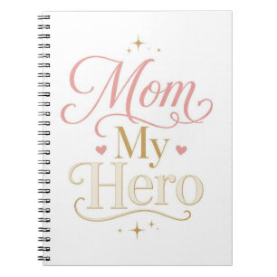 Mama mein Held Elegante rosa-goldene Typografie Notizblock