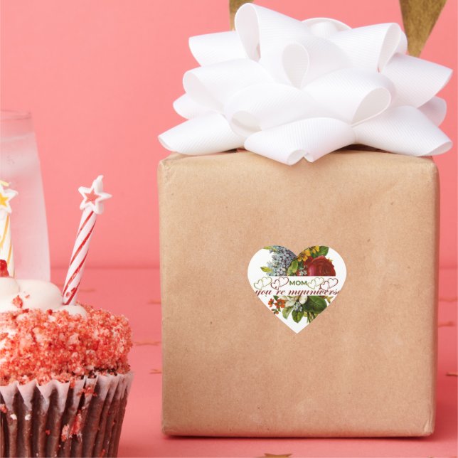 Mama mein Universum Herz-Aufkleber (Party)