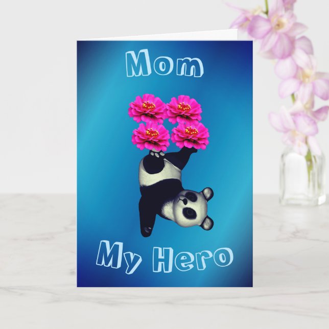 Mama Meine Heldin juggling Panda Mother's Day Card Karte (Orchidee)