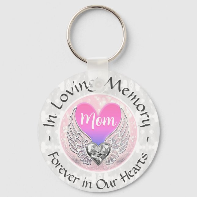Mama Memorial Heart Keychain Schlüsselanhänger (Vorderseite)