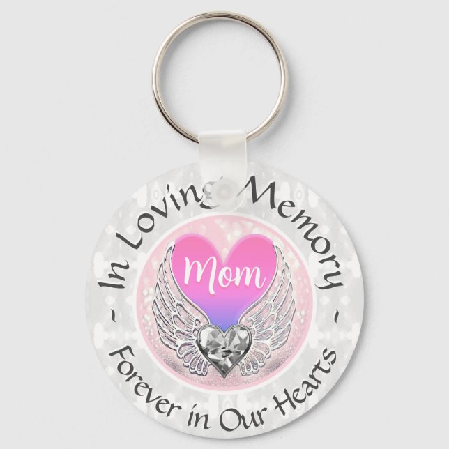 Mama Memorial Heart Keychain Schlüsselanhänger (Vorderseite)