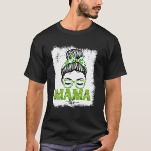 Mama Messy Bun Funny St Patrick's Day T-Shirt