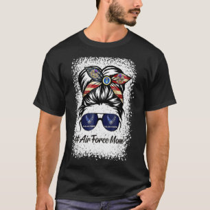 Mama Messy Bun Sonnenbrille Militärische Mama Mutt T-Shirt