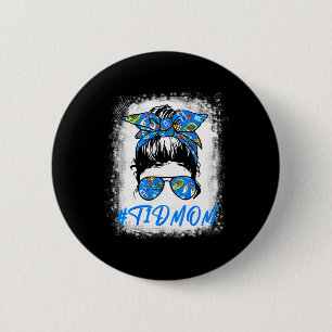 Mama Messy Bun T1d Diabetes Bewusstsein Proud Mama Button
