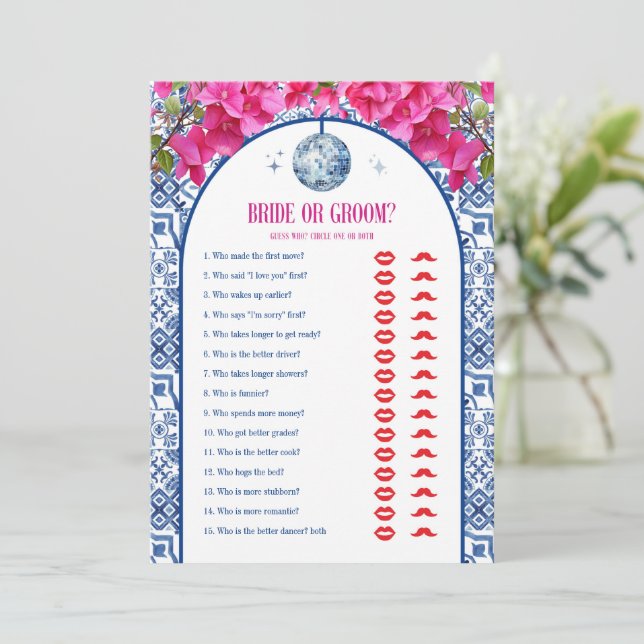 Mama Mia Hen Party Bridge oder Game Cards Einladung (Stehend Vorderseite)