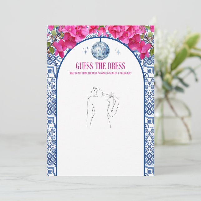 Mama Mia Hen Party rät die Dress Game Cards Einladung (Stehend Vorderseite)