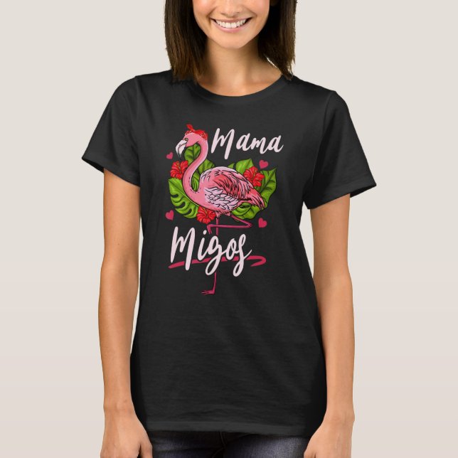 Mama Migos Niedlich Flamingo Mama Muttertag T-Shirt (Vorderseite)