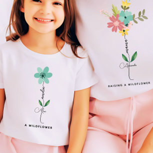 Mama Mini-Matching Benutzerdefinierte Wildblume T-Shirt