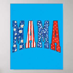 Mama Mini Niedlich 4. Juli Mutter Kinder Amerikani Poster