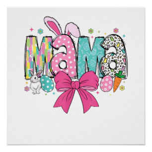 Mama Mini Ostern passend Mama Bunny Ostertag T- Poster