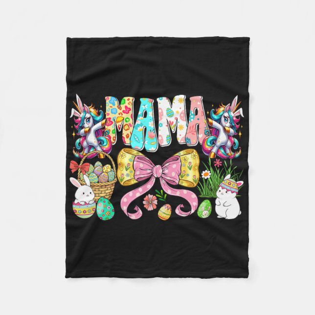 Mama Mini Ostern passend Mama Hase Ostertag  Fleecedecke (Vorderseite)