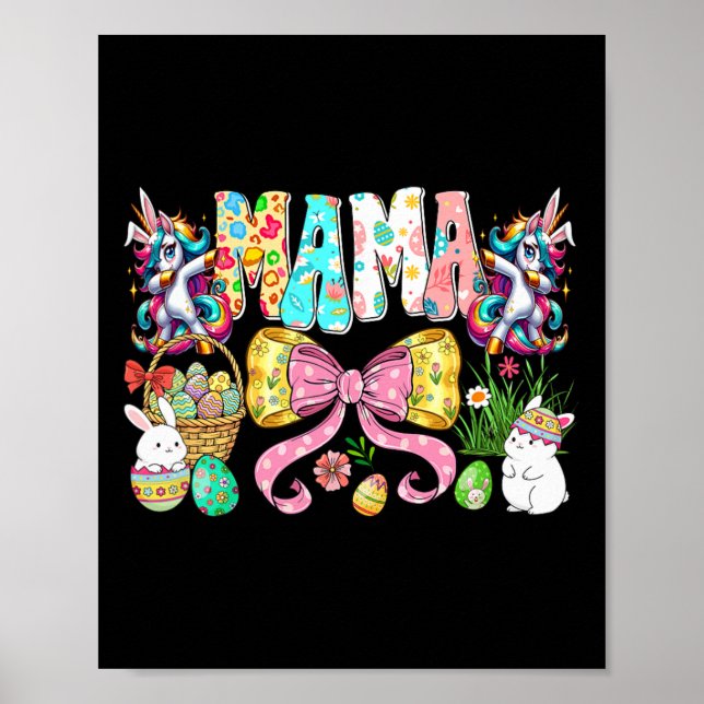 Mama Mini Ostern passendes Mama-Kaninchen Oster Ta Poster (Vorne)