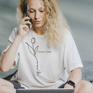 Mama   Minimal Chic Schrift und Blumen T-Shirt