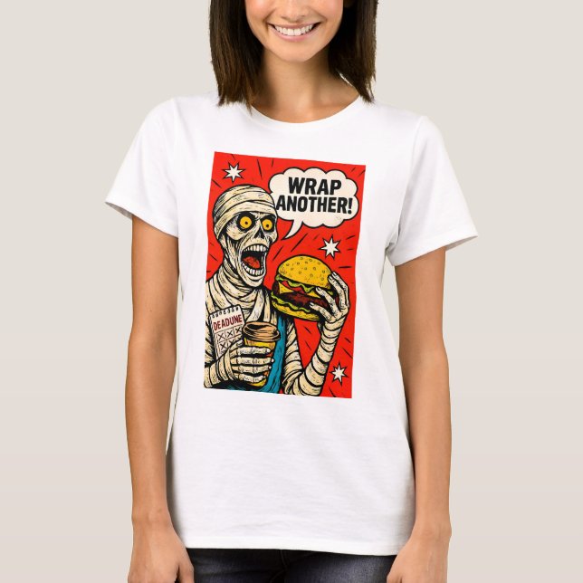 Mama mit Big Burger - Klassische Pop Kunst T-Shirt (Vorderseite)
