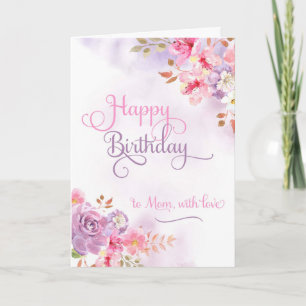 Mama mit der Liebe, Happy Birthday Aquarell Karte