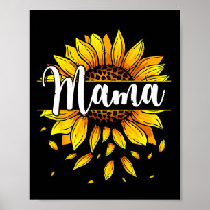 Mama mit gelben blühenden Müttern Poster