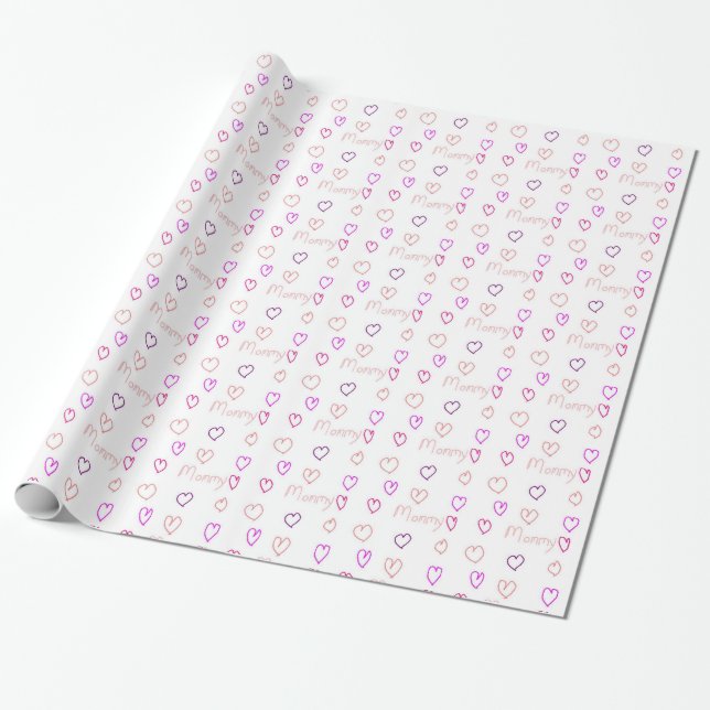 Mama mit Herzen Geschenkpapier (Ungerollt)