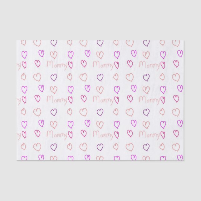 Mama mit Herzen Seidenpapier (Vorderseite)