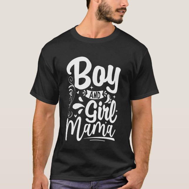 Mama mit Junge und Mädchen, Mutter von Zwei, Mutti T-Shirt (Vorderseite)