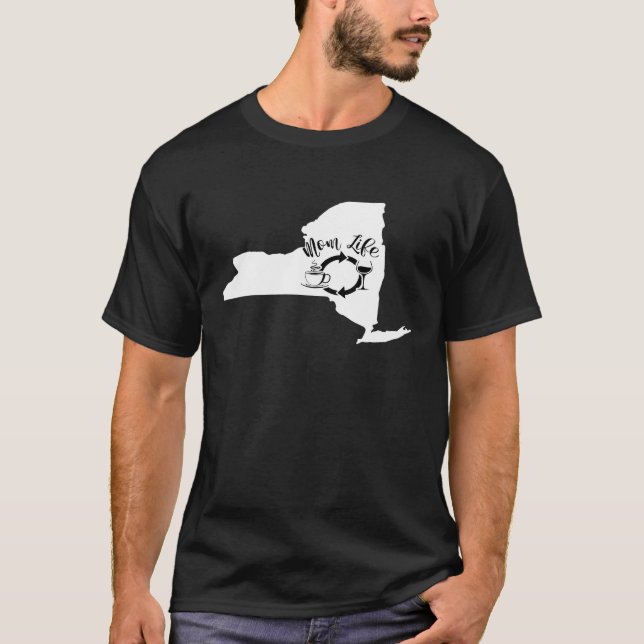 Mama mit Kaffeewein in NY T-Shirt (Vorderseite)