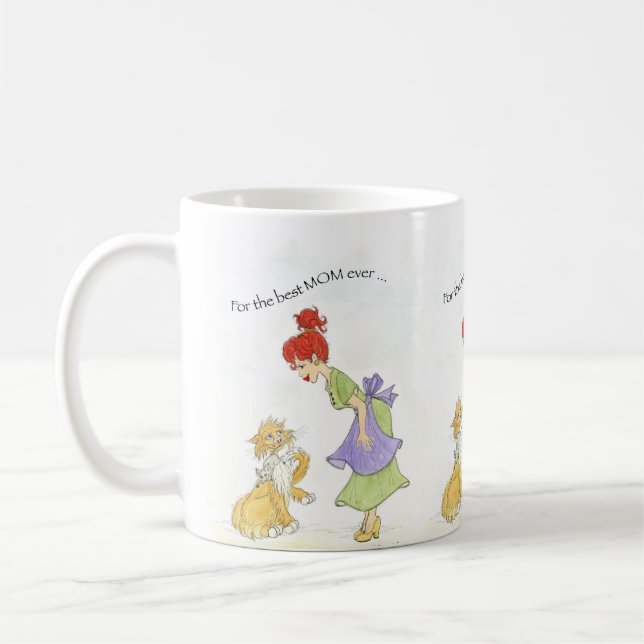 Mama mit Katze Kaffeetasse (Links)
