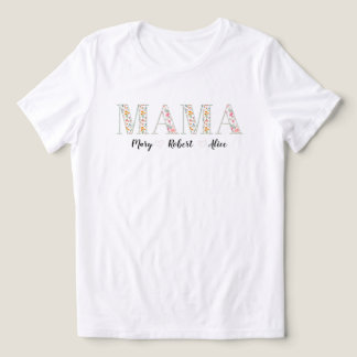 Mama mit Kindernamen Custom Mama Tri-Blend Shirt