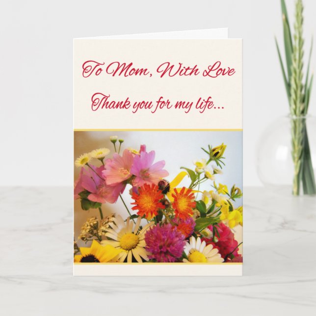 Mama mit Liebe Dankeskarte (Vorderseite)