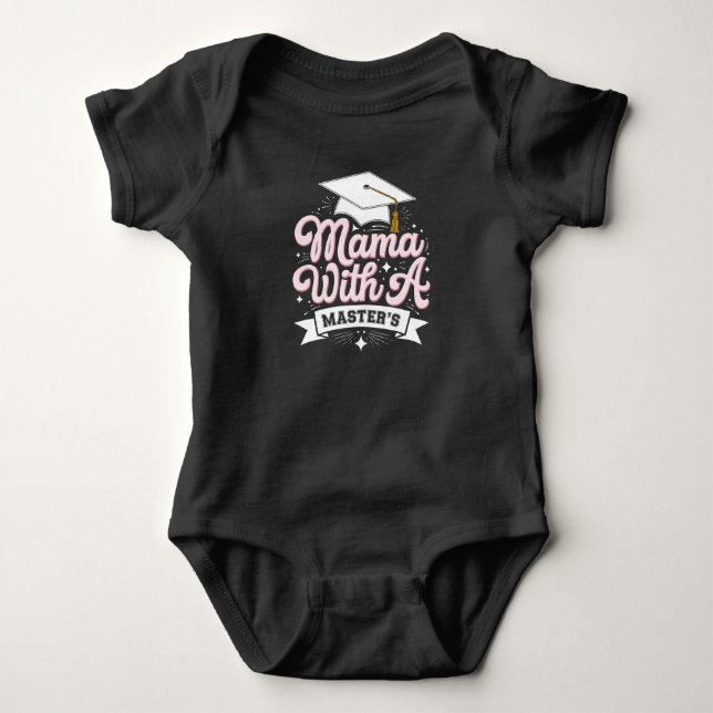 Mama mit Master-Abschluss-Abschluss-Mama Baby Strampler (Vorderseite)