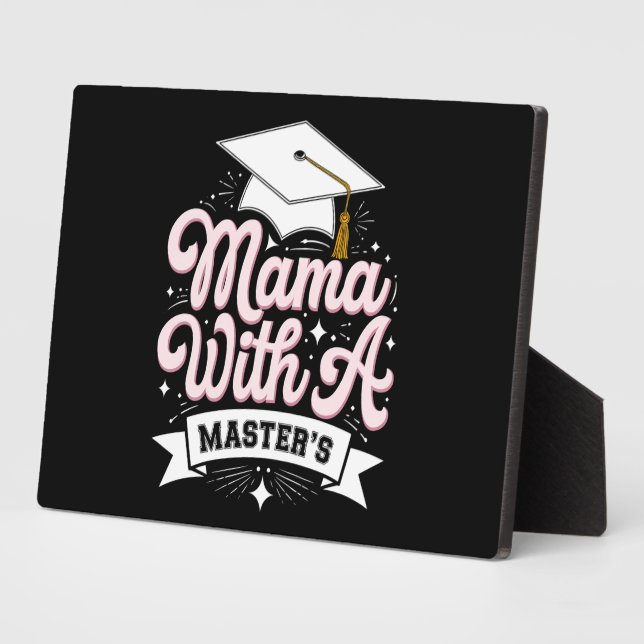 Mama mit Master-Abschluss-Abschluss-Mama Fotoplatte (Seite)