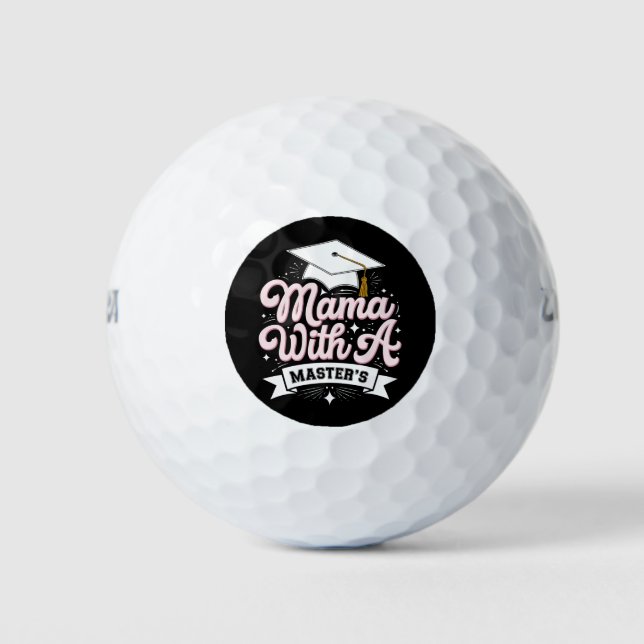 Mama mit Master-Abschluss-Abschluss-Mama Golfball (Vorderseite)