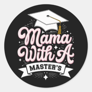Mama mit Master-Abschluss-Abschluss-Mama Runder Aufkleber