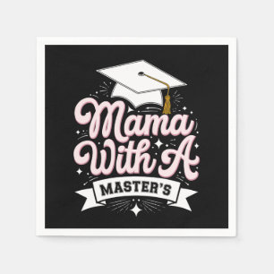 Mama mit Master-Abschluss Abschluss-Mutter Serviette