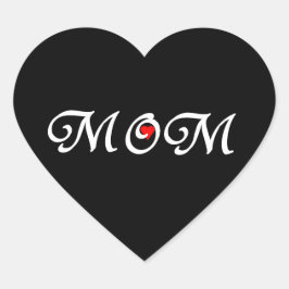 Mama mit rotem Herzen Herz-Aufkleber