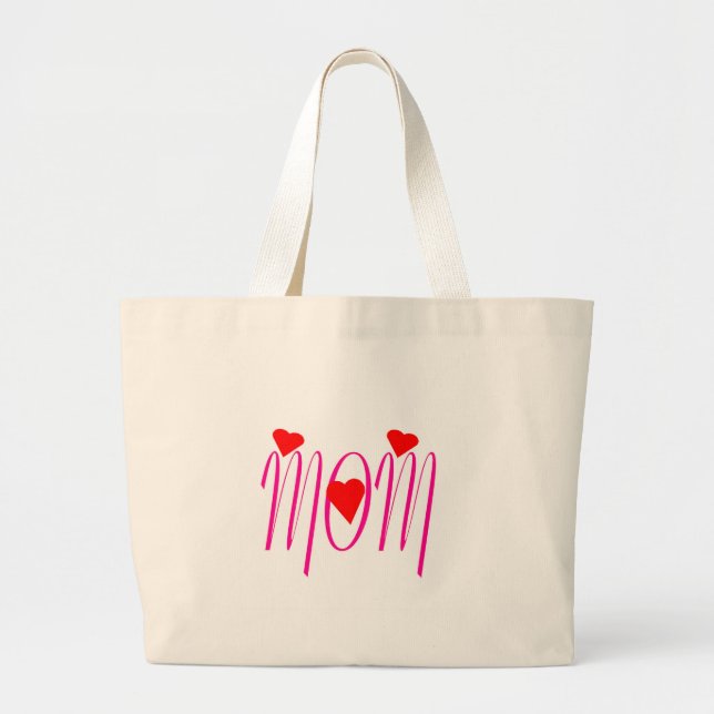 Mama mit Rotem Herzen Jumbo Stoffbeutel (Vorne)